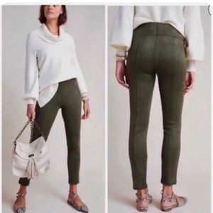 Anthropologie Faux Suede Stretch Legging Zip Ankle SIZE 27